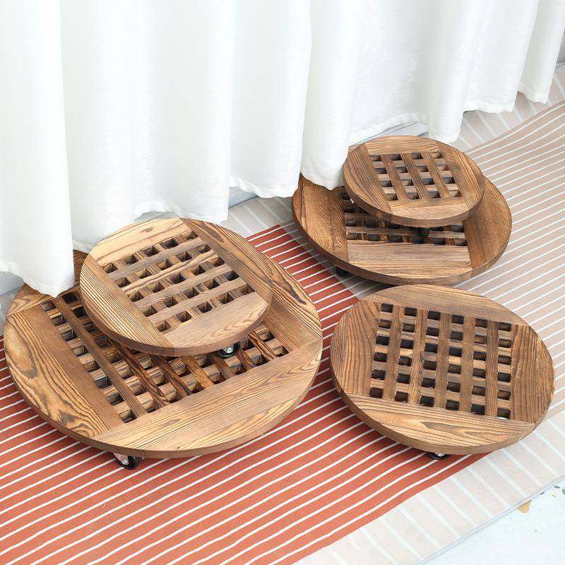 加厚实木花托可移动万向轮花架底座带刹车大花盆室内外花盆架底座,家居饰品,装饰摆件,淘宝优惠券,粉丝福利购,淘宝优惠卷