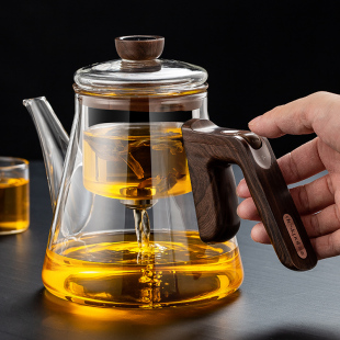 懒人冲茶器高档茶具 全玻璃内胆磁吸飘逸杯一键过滤泡茶壶2024新款
