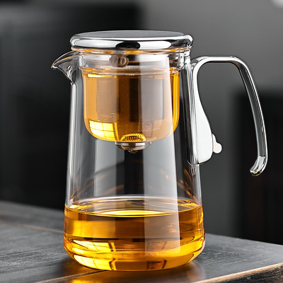 2025新款飘逸杯磁吸分离泡茶壶玻璃内胆冲茶器办公室专用高档茶具