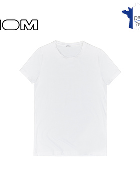 HOM法国男士25年夏季新款短袖白T恤圆领宽松白色薄款打底衫上衣