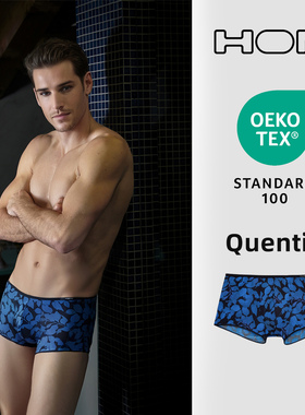 法国HOM男士平角内裤超短男低腰性感无痕透气亲肤舒适四角短裤头