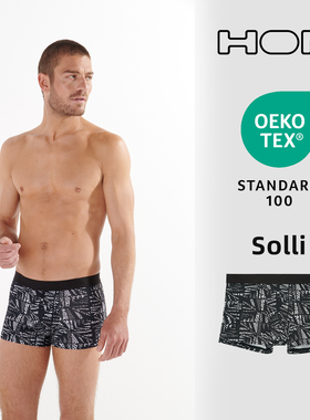 HOM法国男士精英商务平角内裤舒适提臀高弹柔软宽腰不夹臀四角裤