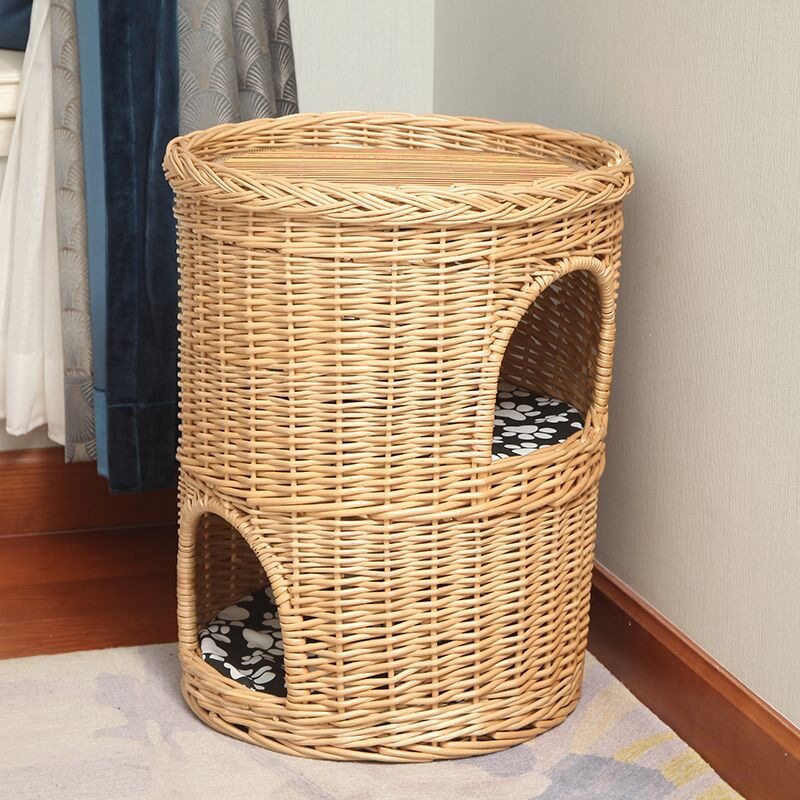 夏季猫窝双层加大号猫笼藤编猫别墅网红爆款猫舍四季通用猫咪用品