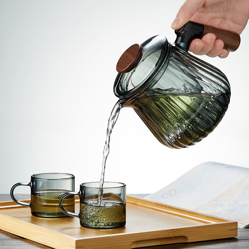 玻璃茶壶煮茶家用侧把单壶过滤冲茶器办公室茶水壶花茶壶茶具套装