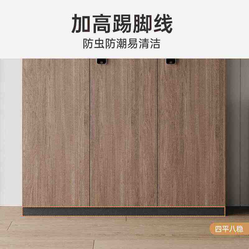 电梯厅鞋柜家用门口走廊过道带密码锁储物柜一梯一户门外加高白色图片