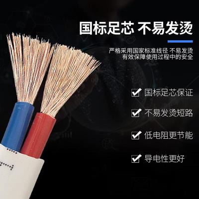 国标RVVB电线二芯1.5 2.5 4 6平方工程防水防冻足芯电缆线护套线