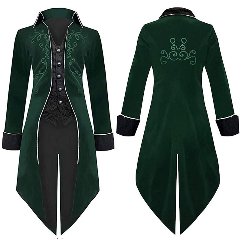 漫之馨2022新款欧美外贸服饰绒面燕尾服万圣节舞台表演服多色现货