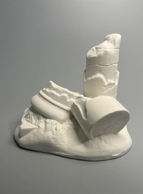 速发复浮风建筑模型高术艺级感家居客厅小装饰品古雕石膏雕塑摆件