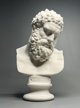 速发大力神头像复古艺术石礼像雕塑美术素膏教具桌面装饰摆饰描物