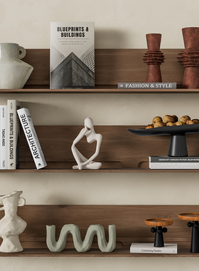 速发侘寂风感级高小众软装饰品日式宿居陶瓷花瓶民家原木复古酒柜