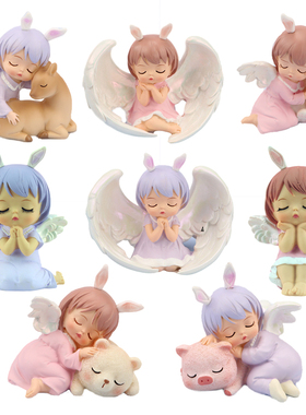 速发烘焙妮糕装饰摆件安蛋天使宝贝可爱萌系孩公主生日插件