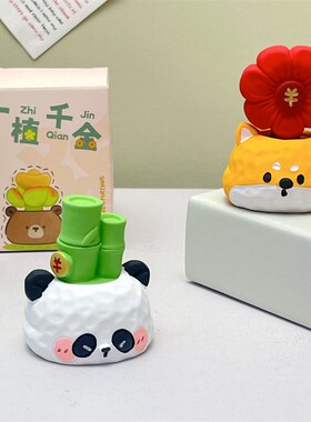 速发木雕风有钱花招财打工人桌面工位小摆件车载饰品摆件生日礼物