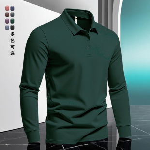 奥温亚痞帅休闲卫衣秋冬纯色男士高级长袖polo衫宽松翻领男款T恤