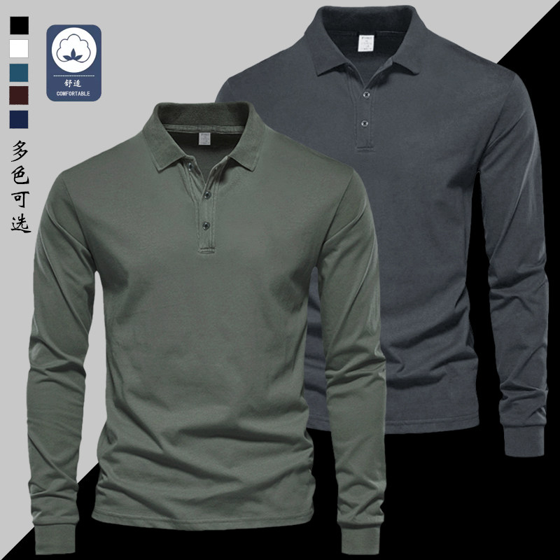 美式复古秋冬季POLO衫男长袖t恤翻领男士宽松加厚加绒上衣打底衫,男装,Polo衫,淘宝优惠券,粉丝福利购,淘宝优惠卷