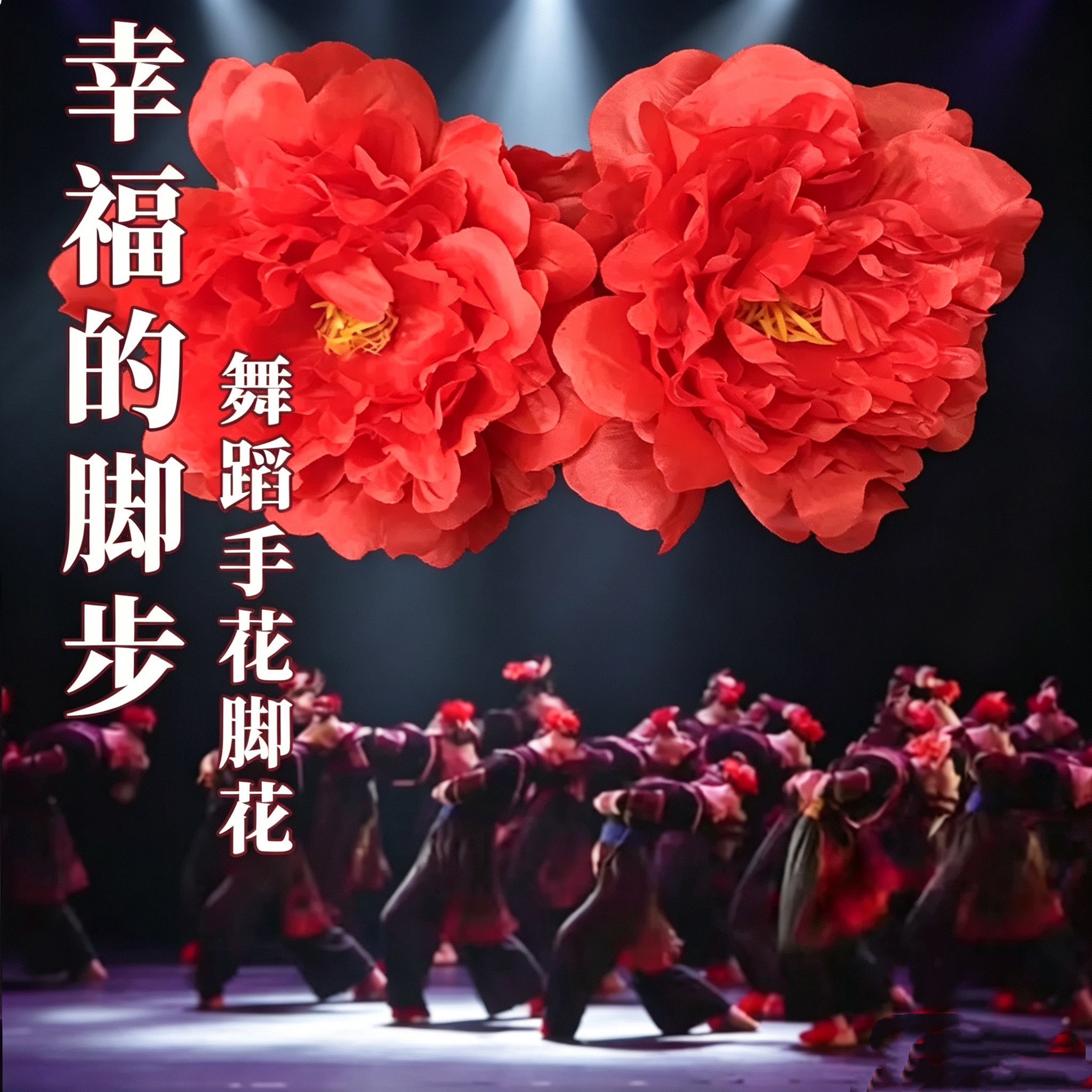 跳舞桃李杯幸福的脚步花手拿持花舞蹈道具手腕一对六一表演大红花