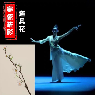 桃之夭夭灼灼其华折枝盼折柳舞蹈花枝道具寒依疏影仿真桃花梅花枝