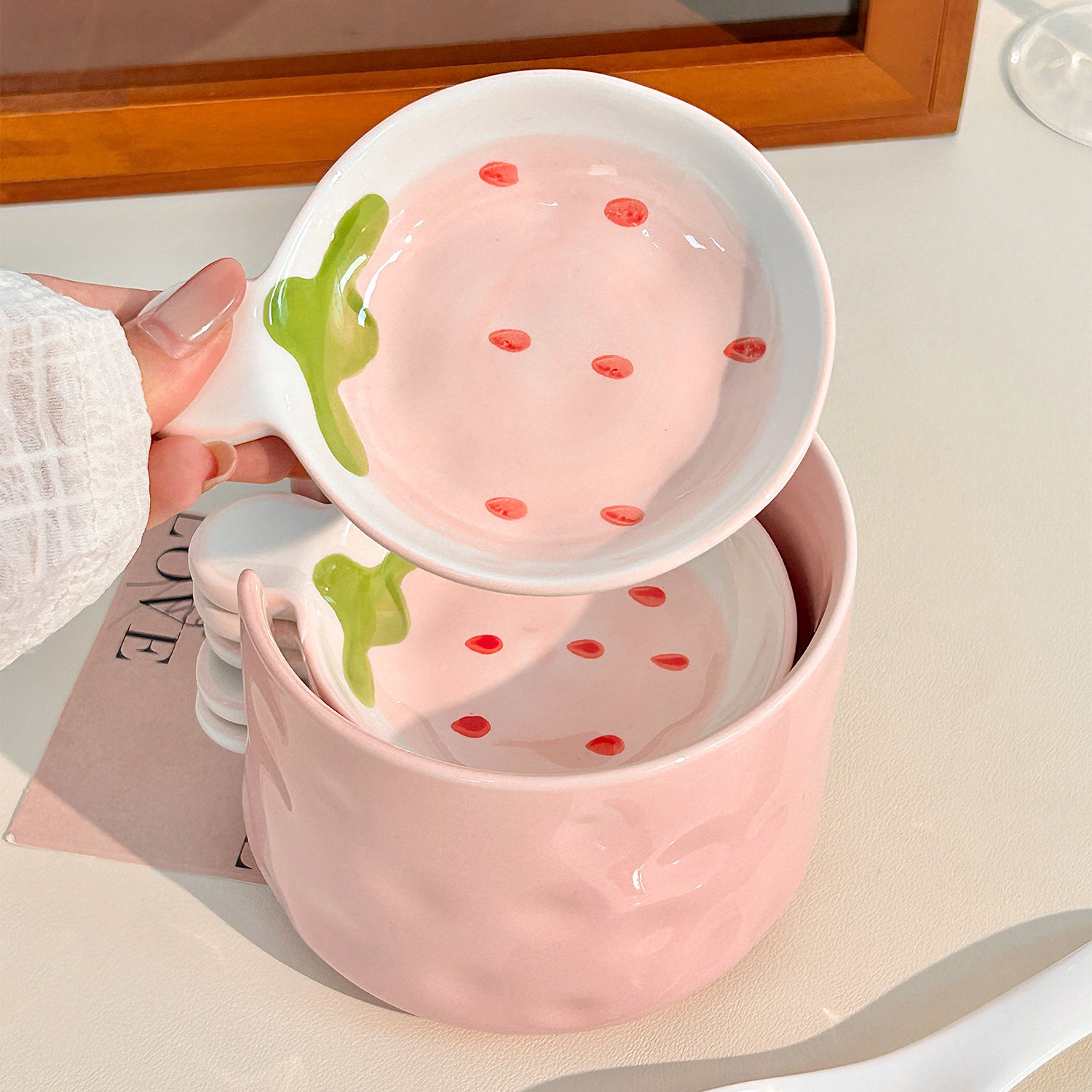 可爱陶瓷蘸料碟带柄收纳套装家用2026新款火锅烤肉调味碟酱油醋碟,餐饮具,碟,淘宝优惠券,粉丝福利购,淘宝优惠卷