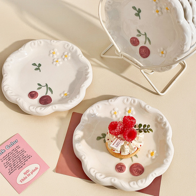 ins风吐骨碟家用食品可洗碗机高颜值餐桌吐骨头盘碟小吃碟零食盘