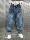 Покупка американских джинсов high street jeans, мужские осенние и зимние свободные широкие штаны-шаровары 2025 года, повседневные леггинсы mini 3