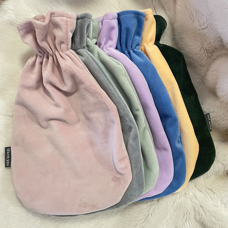 热水袋注水加厚pvc灌水便携暖水袋绒布套子随身暖手宝毛绒布套