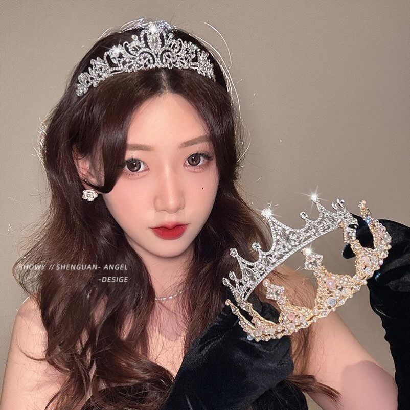 公主皇冠头饰儿童高端水晶发箍女童发箍小女孩生日礼物大气王冠