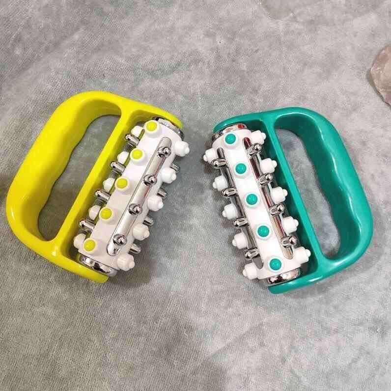 手持小滚轮腿部按摩器滚轮手动肩颈椎腰部背部推脂经络疏通按摩器