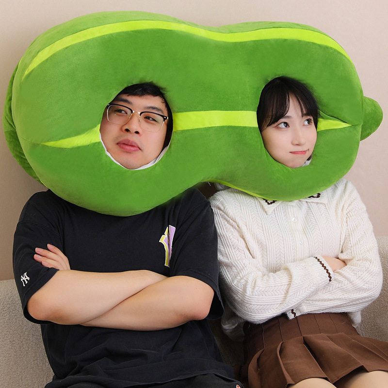 窝瓜连体头套情侣双人菜瓜连体头套蔬菜搞怪奇葩好事花生帽子闺蜜