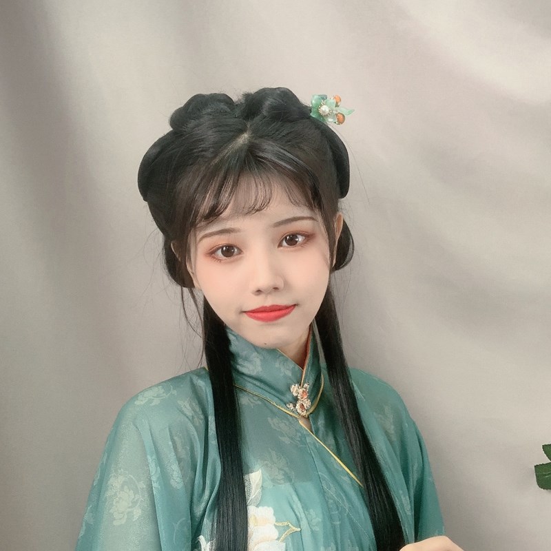 速发古风簪子发饰流苏发夹发簪步摇绿色汉服头饰发钗襦裙饰品顶簪