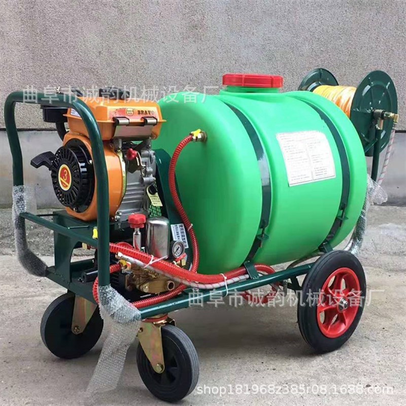 速发果树打药机手推式打药车 汽油柴油动力打药机160升 拉管移动