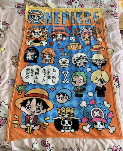 海贼王毛毯空调毯生日礼物宿舍学生午睡法兰绒毯子