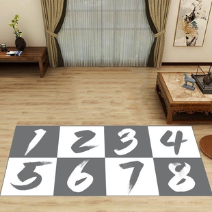 太极数字步法垫八段锦地毯水晶绒垫学太极练习地垫李老师同款 脚垫