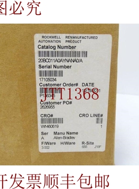 原装供应ALLEN-BRADLEY 20BC011A0AYNANA0 SER A POWERFLEX 700