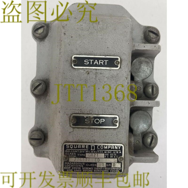 原装供应SQUARE D 9001 级 GR21 型按钮启动停止站 600V