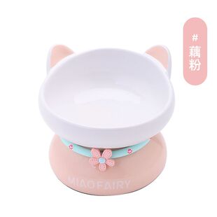 喵仙儿猫碗陶瓷斜口大口径保护颈椎防打翻猫狗食盆号高脚防黑下巴