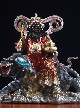 速发树脂赵公明神像骑虎像五路武财神赵公明摆件守护神家用店铺供