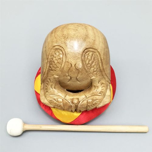 速发经器佛具用品佛龛垫炉拜香念佛诵法早课绕佛4寸樟木本色木鱼