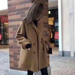 领高级感短呢外套 秋冬季 速发双面大衣毛款 小2子个02年新款