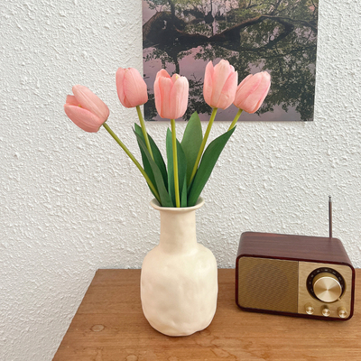 速发郁金香假花花摆设风摆件客厅装束咖啡厅名宿桌面花艺花饰