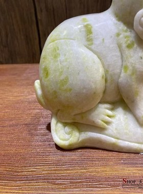 现货速发岫玉生肖兔摆件简约家居客厅办公室装饰品工艺品礼品摆设