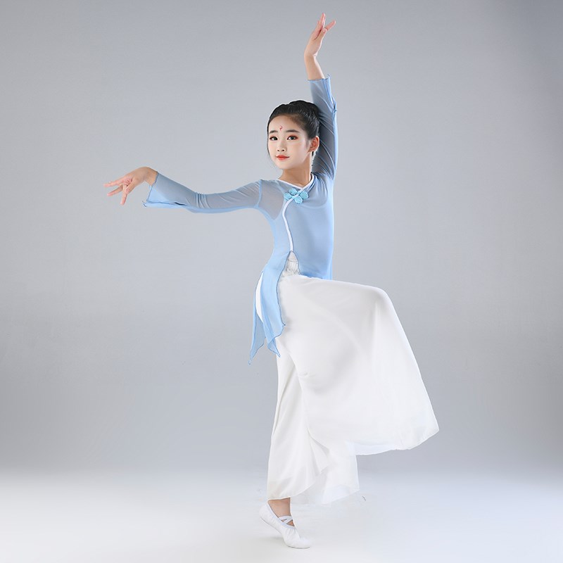 速发儿童古典舞蹈演出服飘逸身韵纱衣练功服中国风伞舞扇子舞表演
