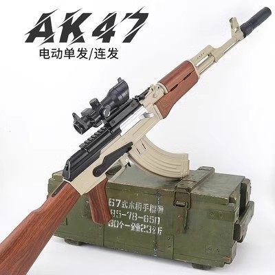 仁祥AK47二74MN仁翔102电动连发AKM玩具模型74U玩具枪真人吃鸡