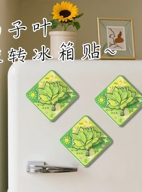 正品柚子叶旋转磁性强树脂冰箱贴