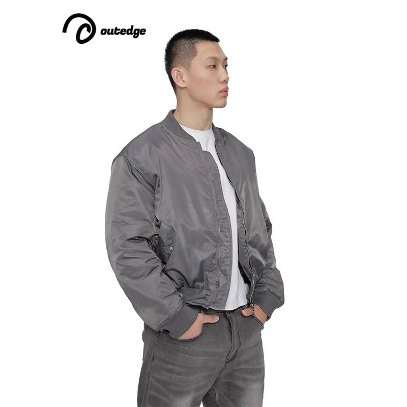 Outedge冬季灰色飞行员夹克外套
