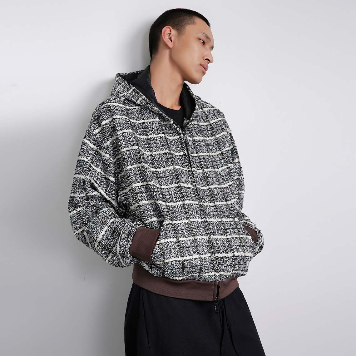 VESUS男女小香风千鸟格春秋外套