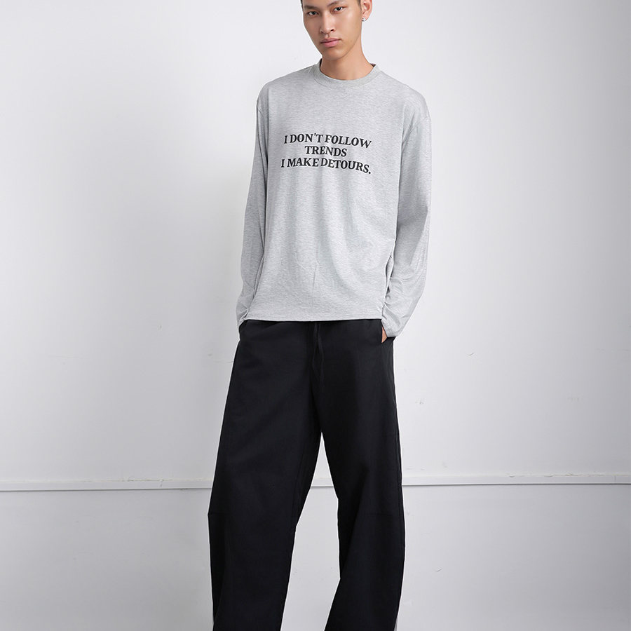 Outedge高街宽松字母印花长袖