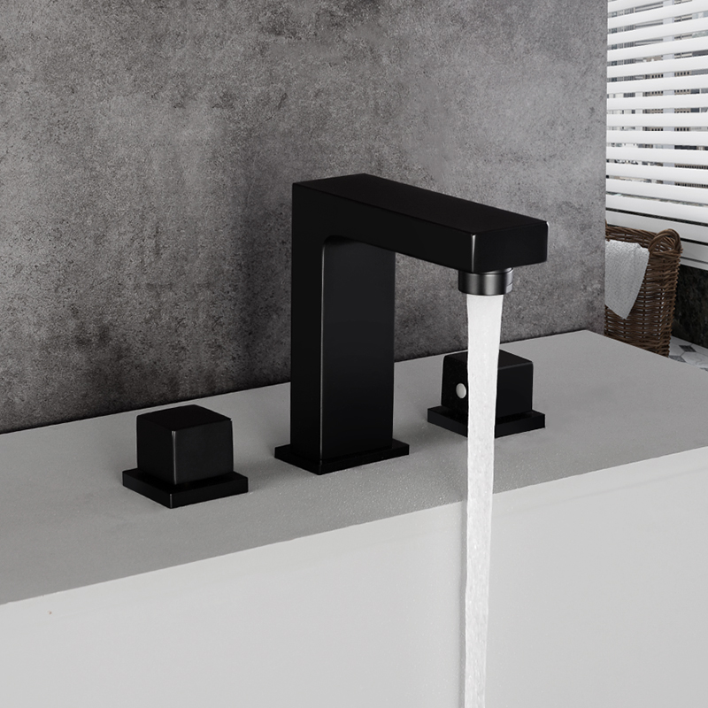 金耐雅分体式三孔洗脸盆水龙头