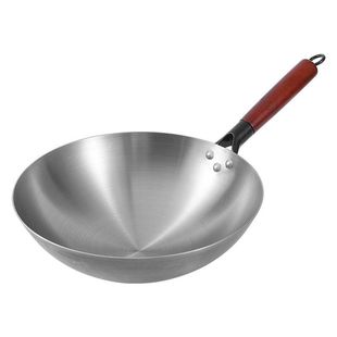 章丘铁锅老式家用炒锅燃气灶适用手工锻打无涂层圆底锅炒勺