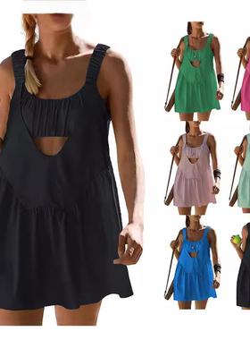 Womens Tennis Dress Casual Dress Built-in Bra Casual Sports