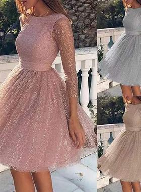 high glitter dress long dress evening cocktail sleeve dress