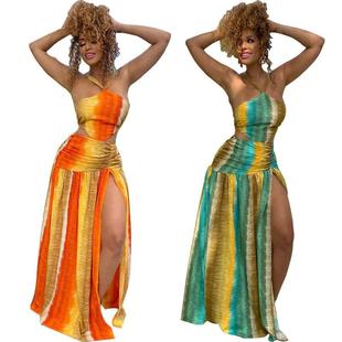 skirt suspender halter neck temperament Womens long dress